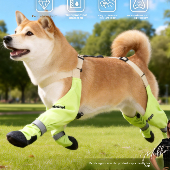 Anti-slip dog shoes with TPE soles and straps, product image 1