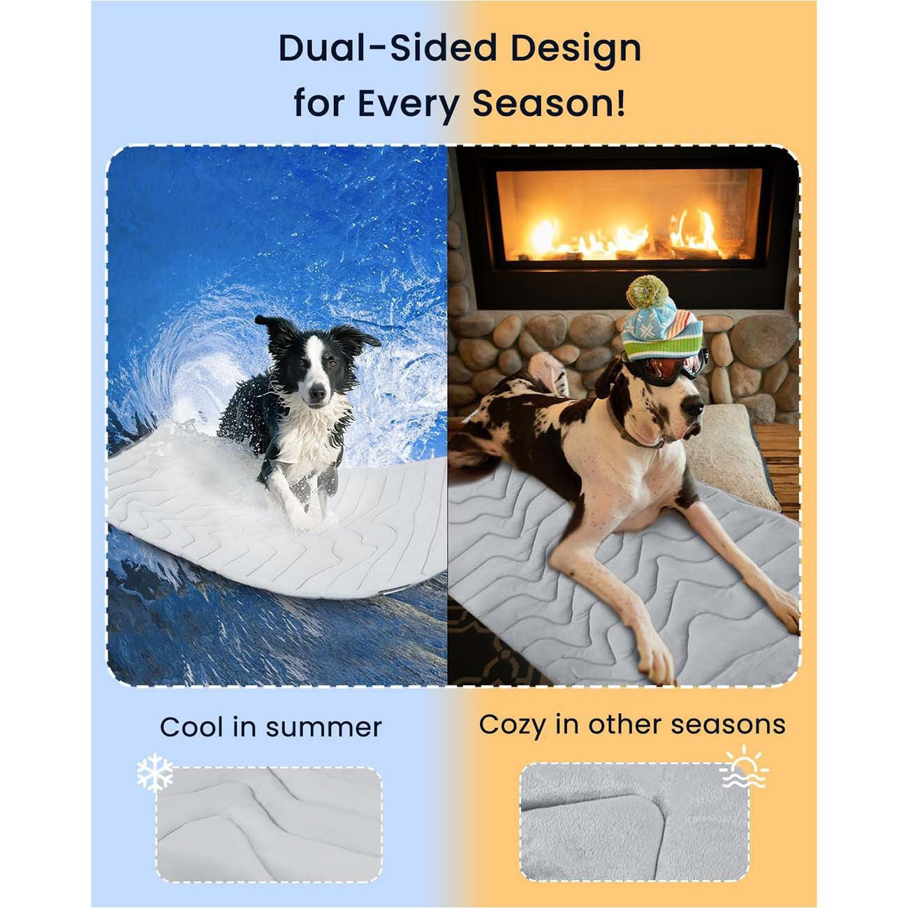 Grey gel pet mat for cooling in summer, photo 3