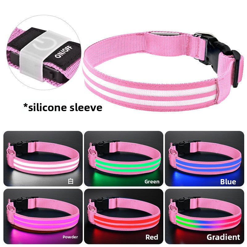 Fibre optic LED dog collar glowing in the dark, product image 26