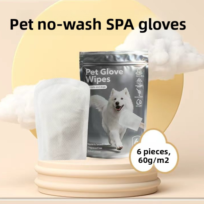 Pet Grooming Wipes and Disposable Gloves Kit for Cats and Dogs