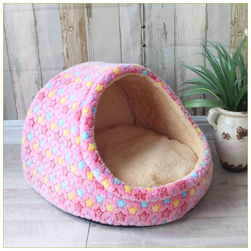 Enclosed Pet Kennel House with Soft Cushion for Dogs and Cats