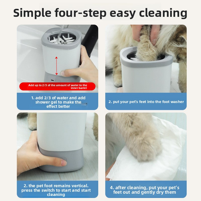 Electric Paw Washer for Dogs and Cats, Automatic Foot Scrubbing Cup