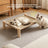 Solid Wood Elevated Pet Bed with Washable Pad, Raised Platform