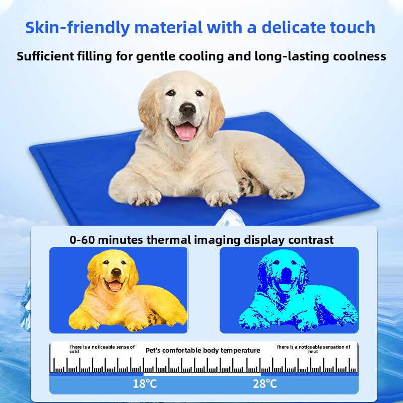 Blue gel filled pet cooling pad for cats and dogs, view 2