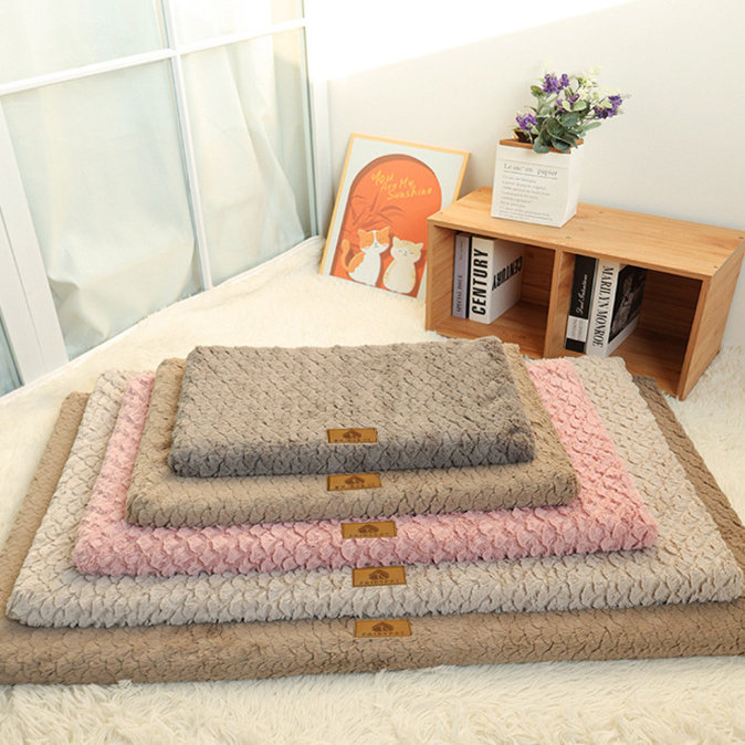 Egg crate foam dog mat with washable velvet cover, photo 1 of 25