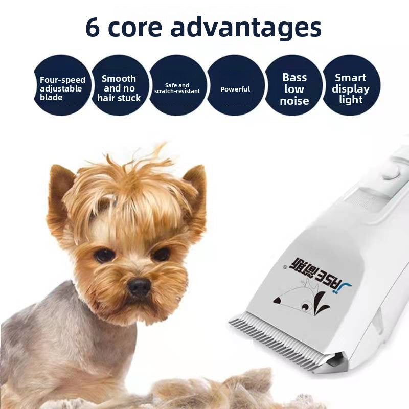 Cordless Dog Hair Clipper with 1000mAh Battery for Home Grooming