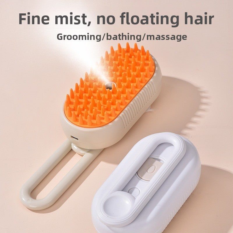 Rechargeable Steam Massage Comb for Pet Hair Removal, Dogs and Cats