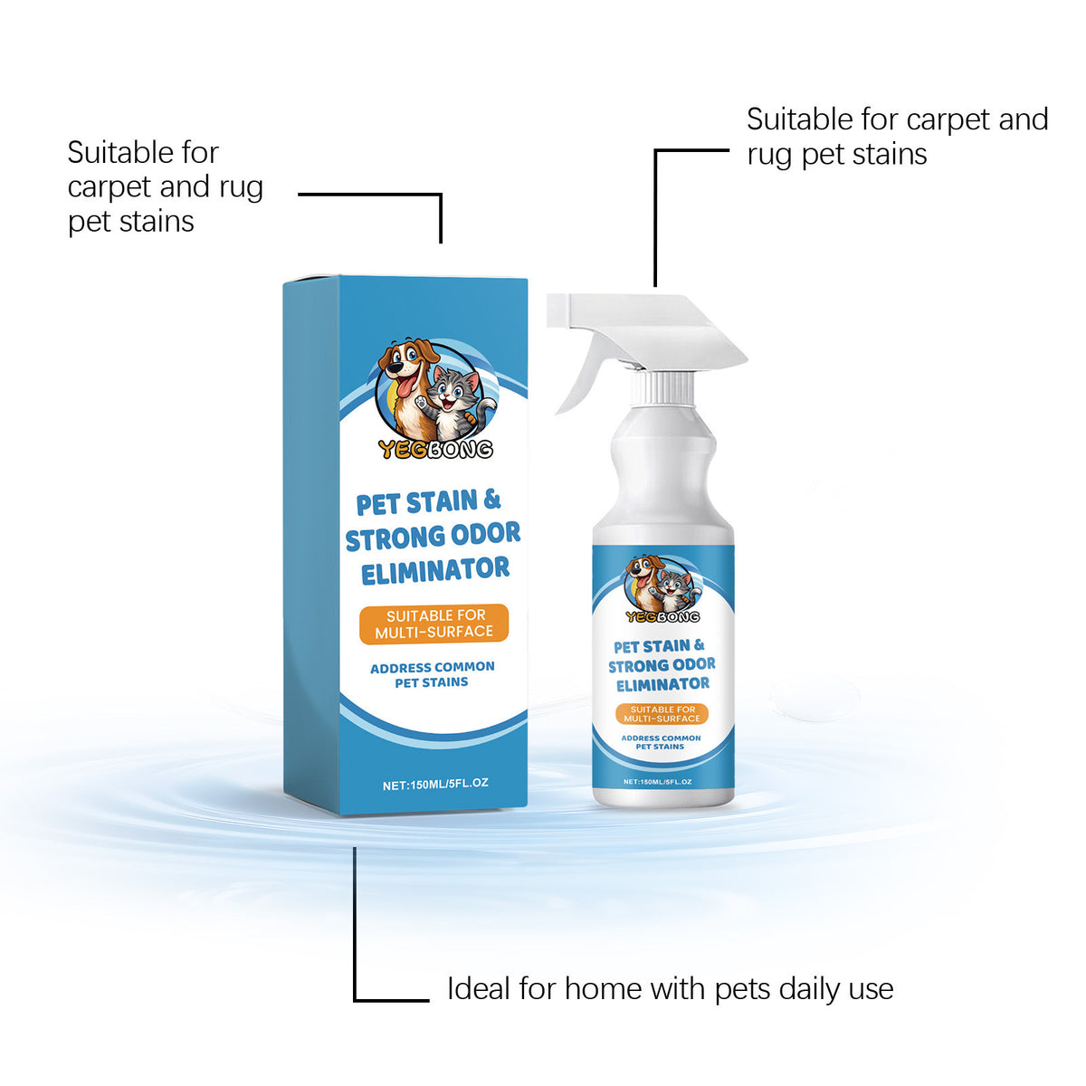 Pet Stain and Odour Remover for Carpets, Floors and Upholstery