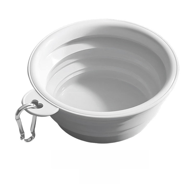 Collapsible pet travel bowl with clip in Fresh Green, front view