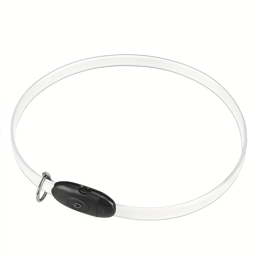LED light up dog collar with reflective strip for night, view 4