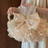 Champagne rose lace princess dress for pets in Champagne Rose, close-up detail