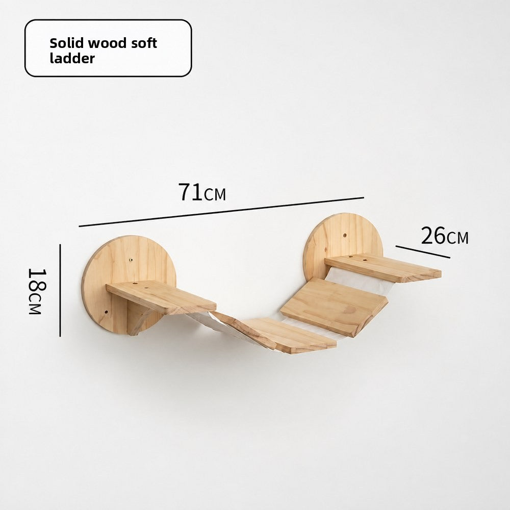Wall-mounted wooden cat furniture with sisal, product gallery photo