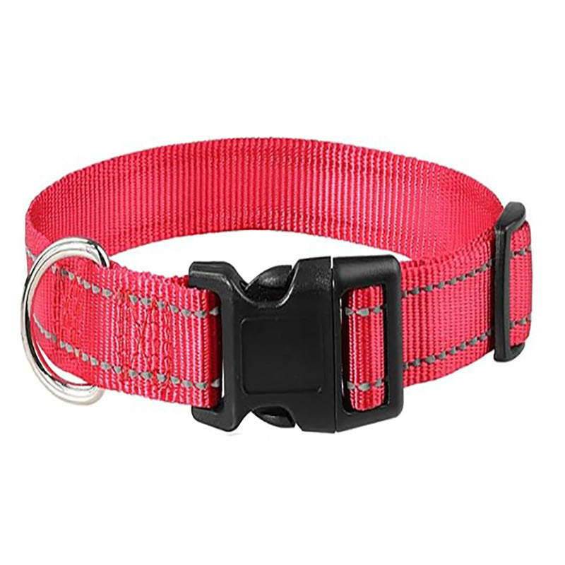 Reflective nylon dog collar, 5 sizes available from Pet Royale UK