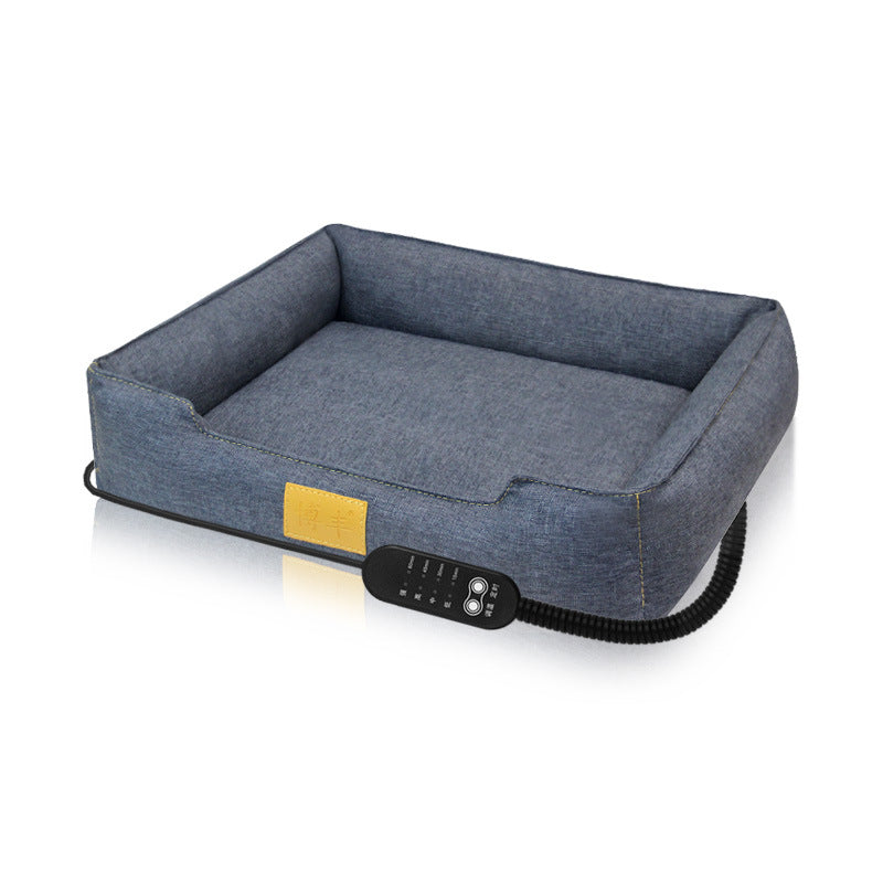 Soft pet bed with optional USB heating pad, photo 1 of 28