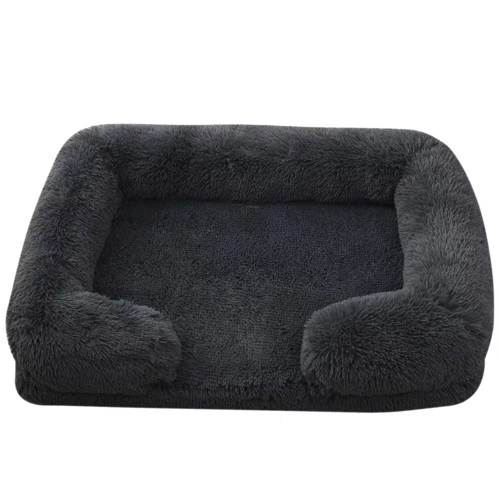 Round Enclosed Plush Cat Bed for Cats and Small Dogs