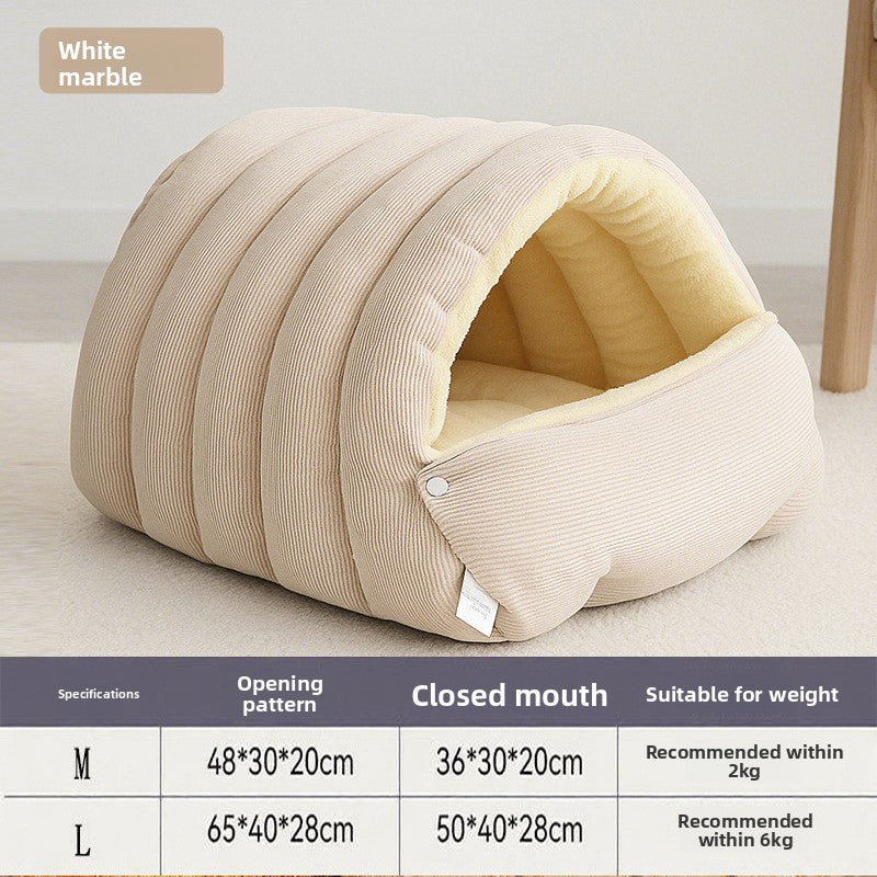Enclosed washable cat cave bed with removable cushion, medium size, view 7 of 17