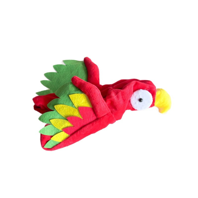 Cat dressed in a funny red and brown turkey costume
