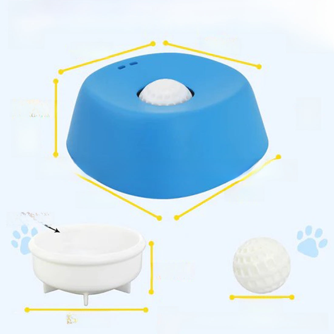 Dog licking bowl