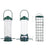 Ten-ring bird feeder hanging from a tree branch