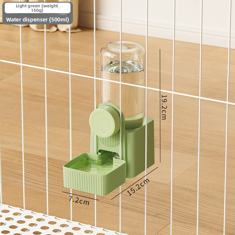 Hanging gravity pet feeder and water dispenser for cages in two tone colours, view 8