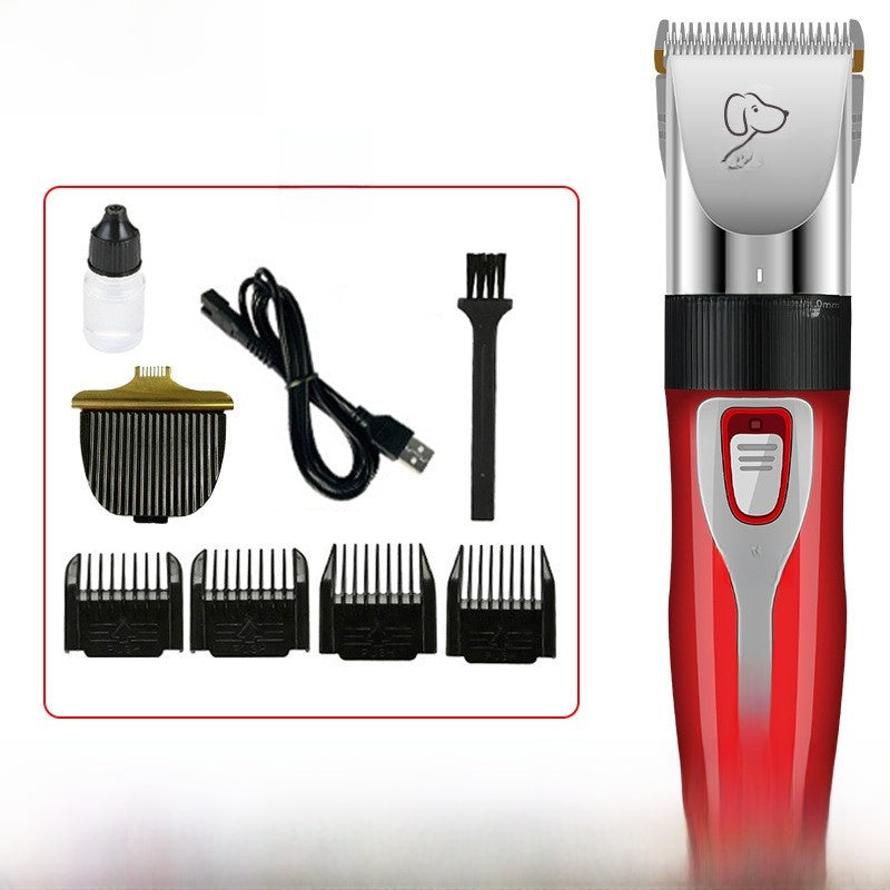 Ceramic Blade Pet Clipper Set with Guide Combs, USB Cordless