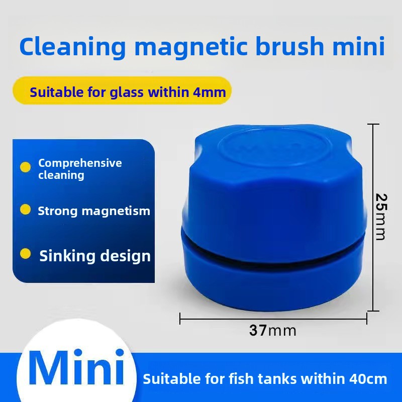 Floating magnetic aquarium glass cleaner on tank glass, view 15