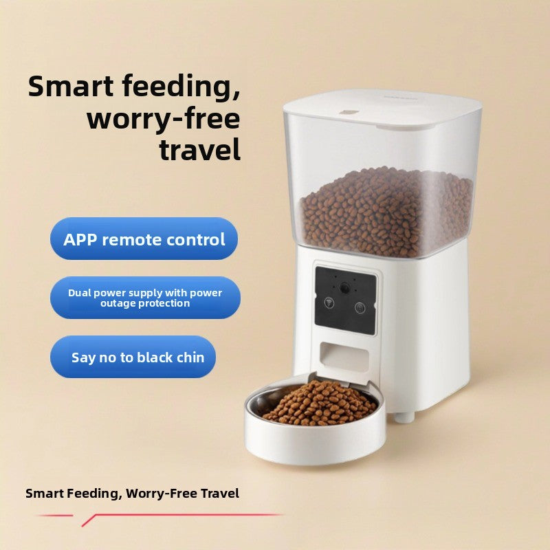 Smart Automatic Pet Feeder with 180 Degree Camera, App Control and Sealed Food Storage