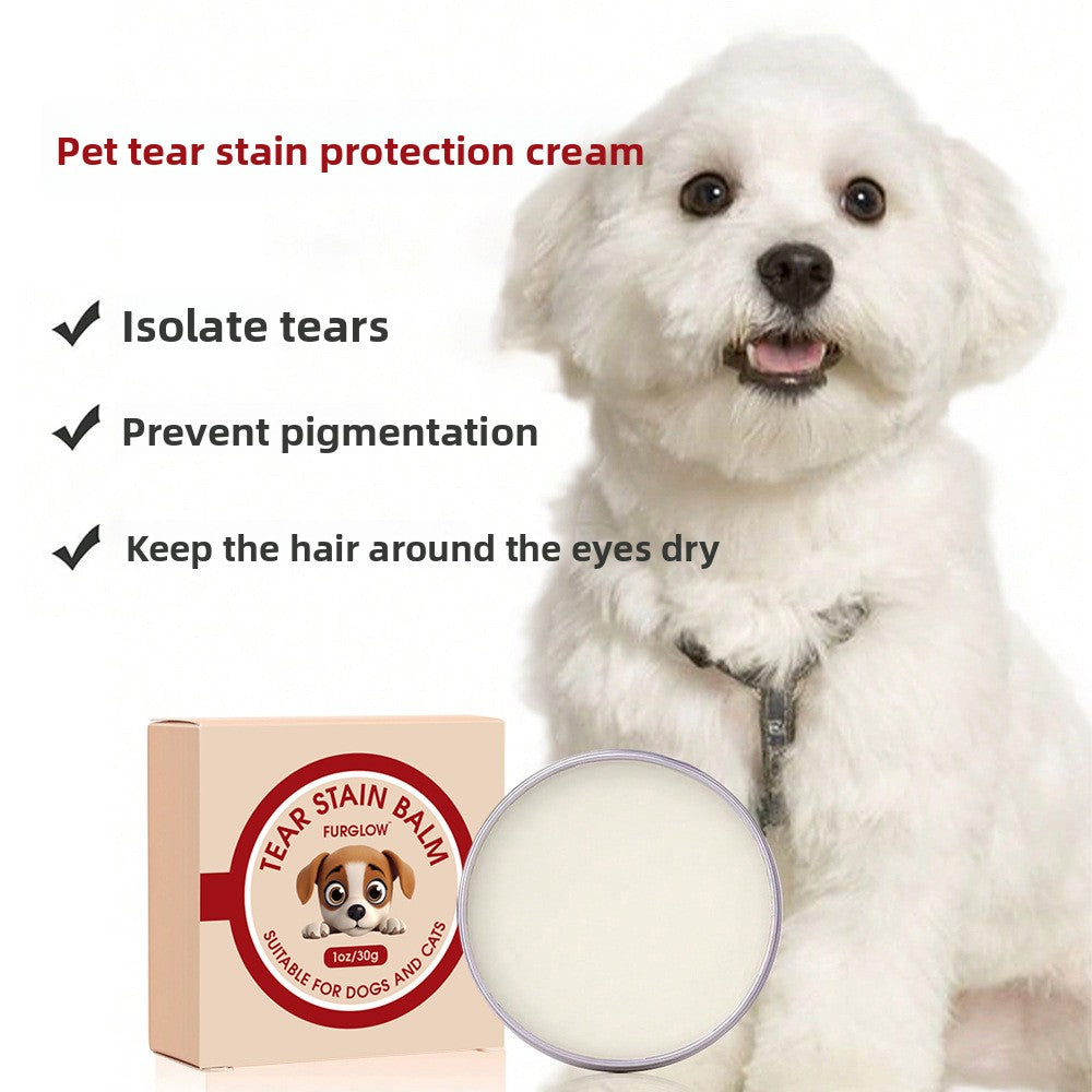 Pet Tear Stain Remover Cream with Brush for Cats and Dogs, Gentle Fur Grooming Care