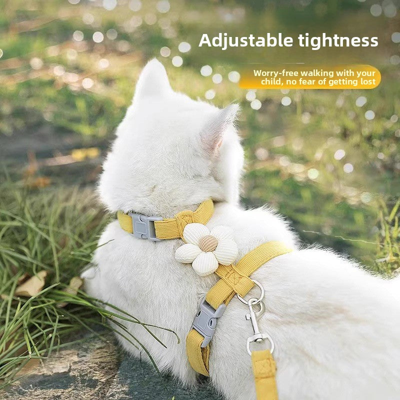H shape cat harness and lead set with reflective details in blue, view 3