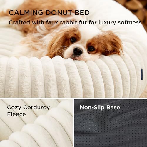 Wavy round pet nest bed for cats and small dogs