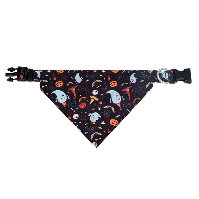 Halloween pumpkin bandana collar for dogs and cats in 2 colour options