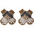 Anti-slip knitted cotton dog socks with grip soles in Gradient Brown, close-up detail