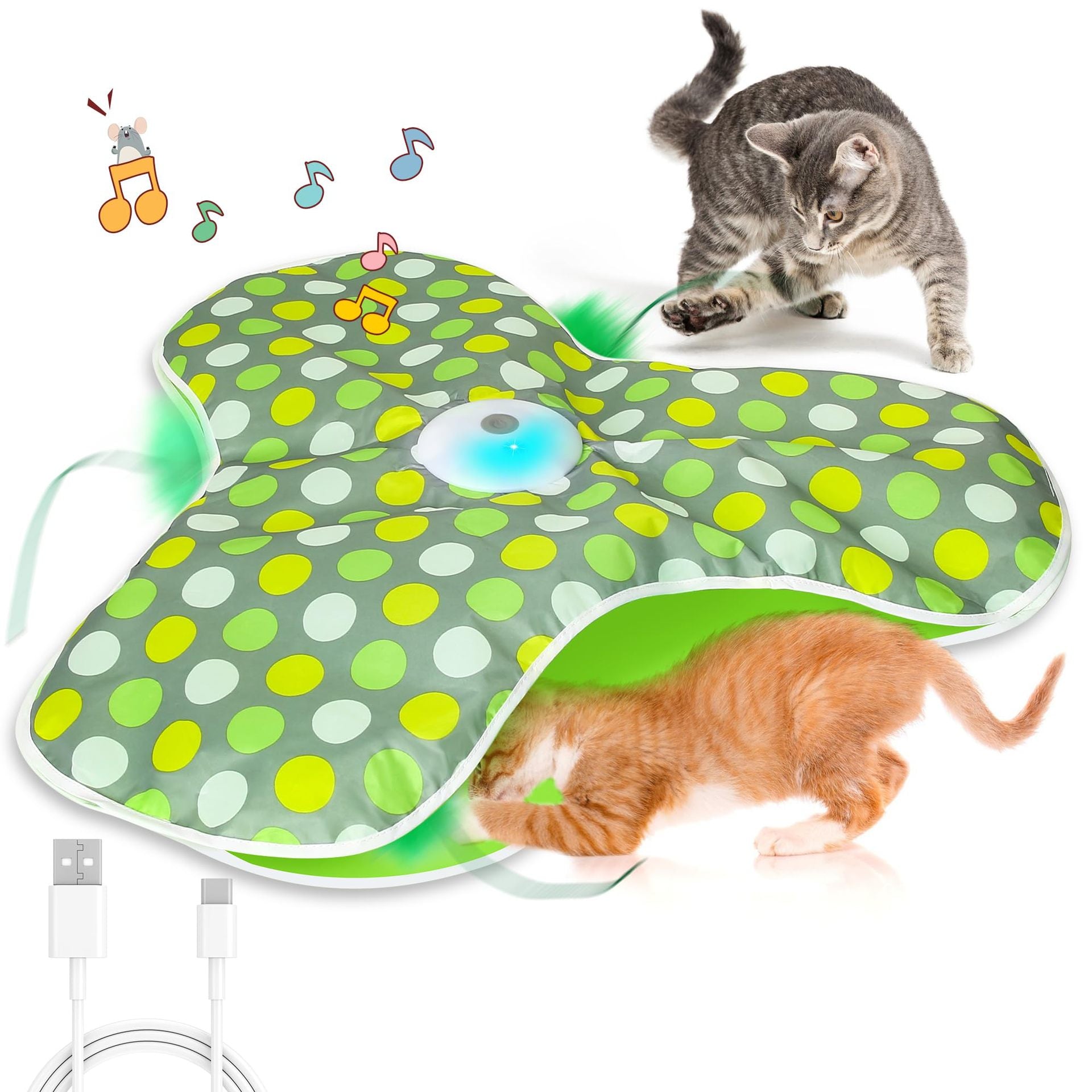 Interactive cat play cover with sound in sky blue, photo 10