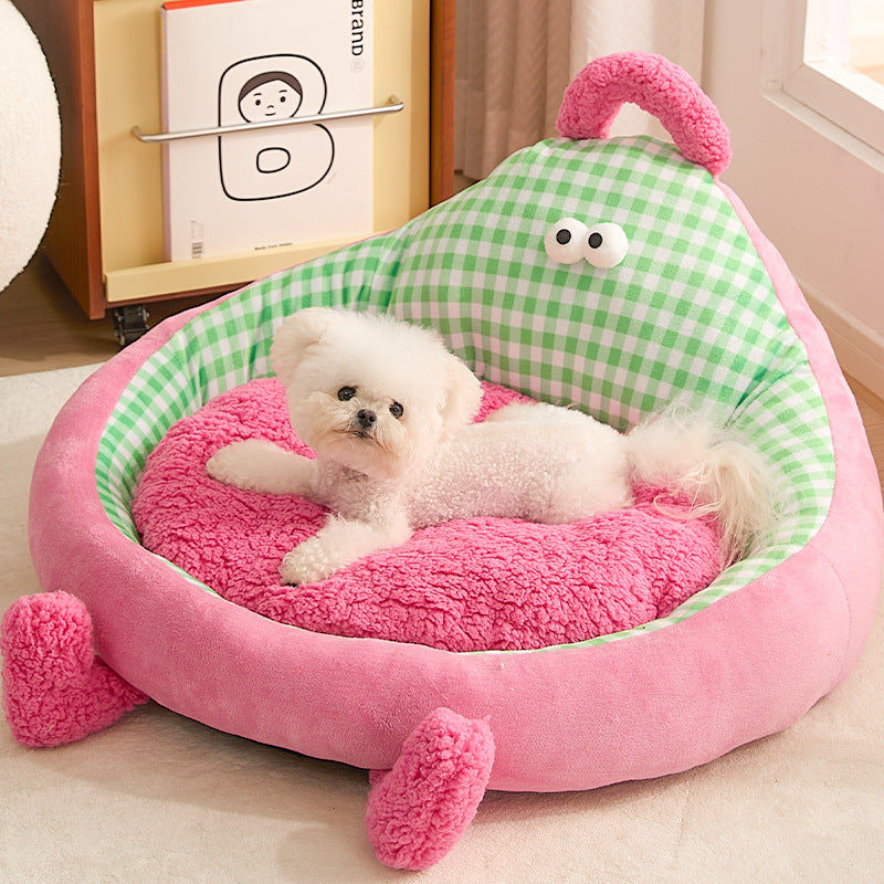 All-Season Fruit Design Pet Bed, Soft Cushion for Dogs and Cats