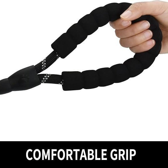 Reflective nylon rope dog lead in 4 colour options