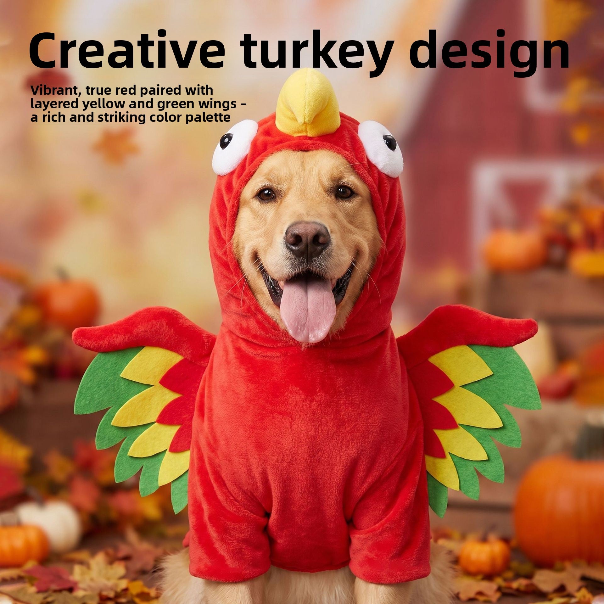 Hooded turkey dress up costume for cats and dogs