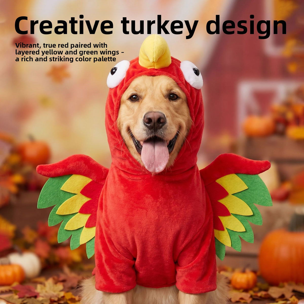 Hooded turkey dress up costume for cats and dogs