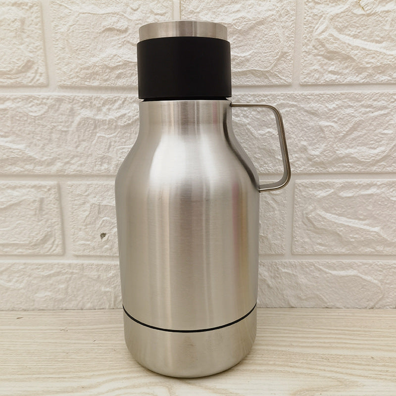 40oz Stainless Steel Insulated Pet Water Bottle with Cup Lid and Bowl Base, 1200ml