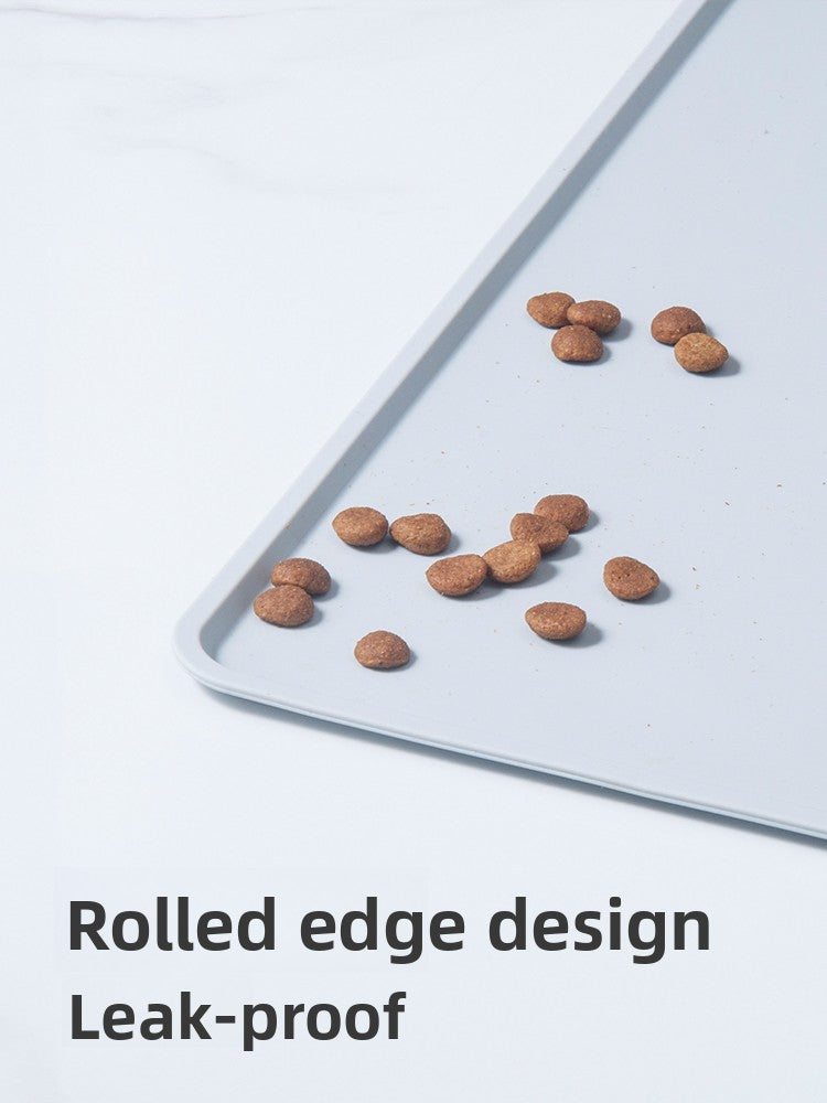 Grey waterproof non-slip pet feeding mat for bowls, photo 2