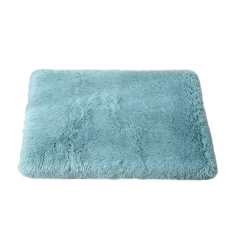 Plush pet mattress with removable washable cover in Gradient Grey, further angle view