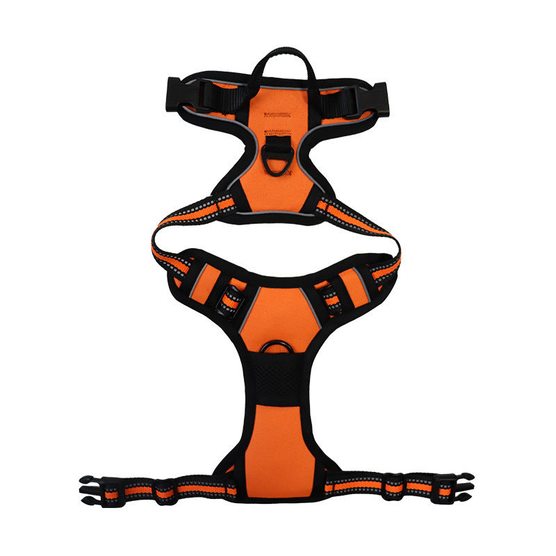 Escape-resistant reflective dog harness in black, product image 4