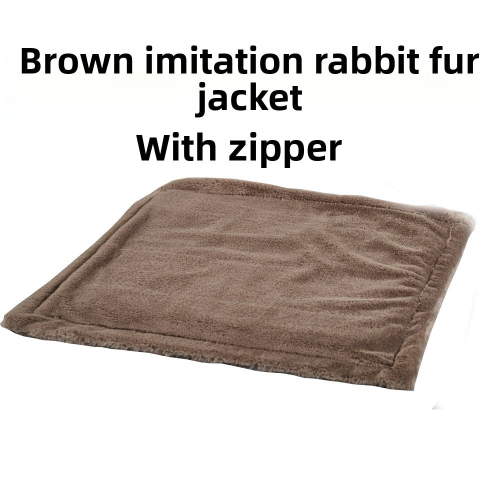 Electric pet heating pad with timer in Brown Faux Fur Cover Only