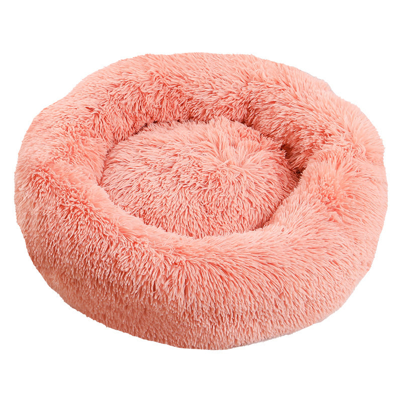 Round long plush pet nest for cats and dogs, view 4