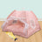 Pink enclosed cat tent bed with soft lining, view 33