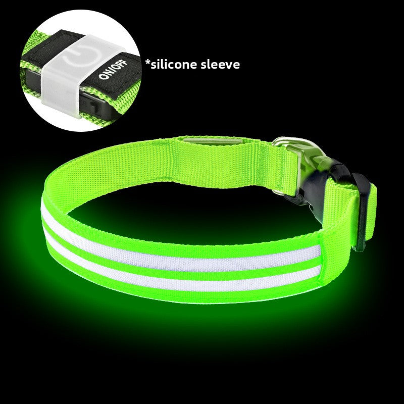 Fibre optic LED dog collar glowing in the dark, product image 8