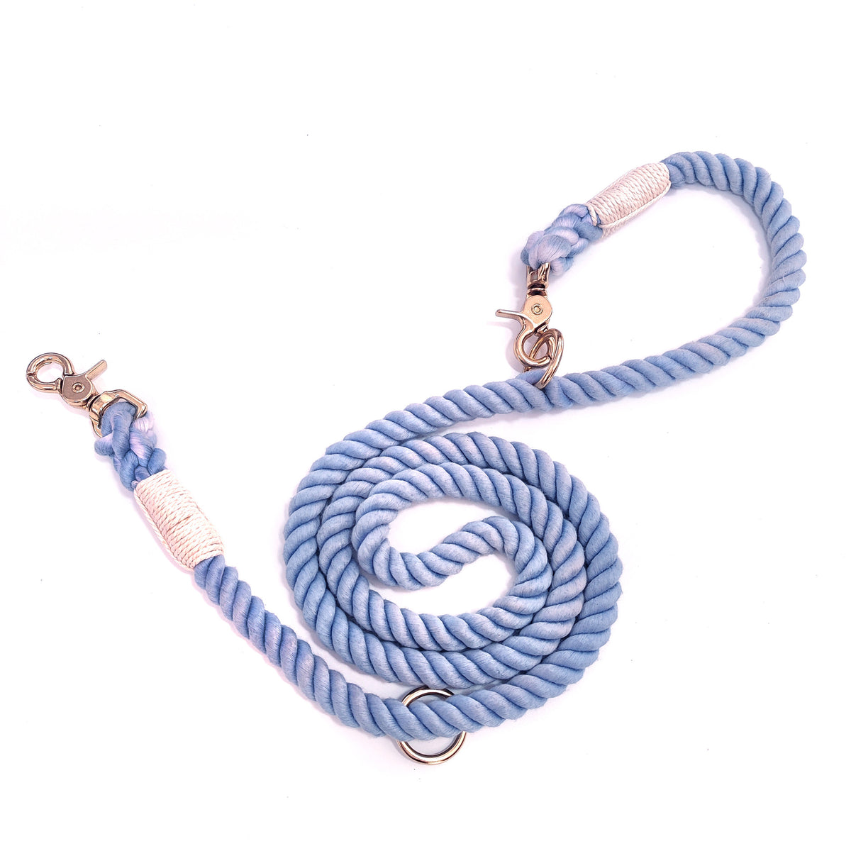 Braided cotton dog lead, close-up detail view from Pet Royale UK