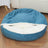 Shell shaped plush pet bed with attached blanket, detail photo 4