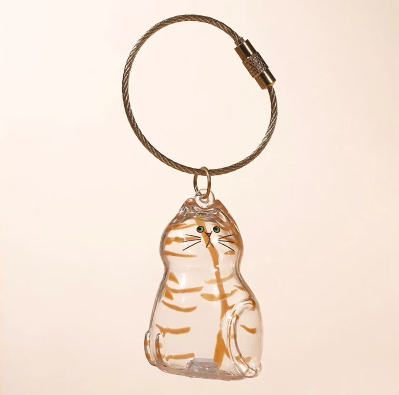 Transparent Animal Hair Memorial Keychain Pendant