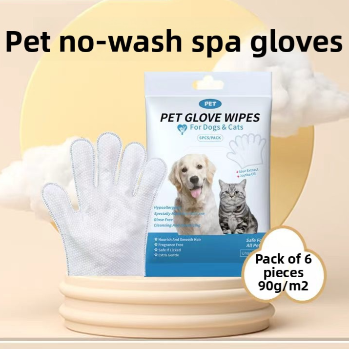 Pet Grooming Wipes and Disposable Gloves Kit for Cats and Dogs