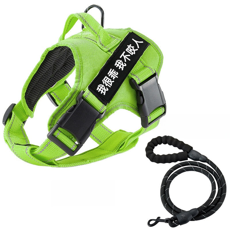 Vest dog harness with braided rope lead set in red, product image 38